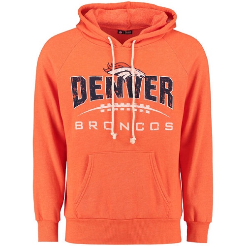 NFL Denver Broncos Majestic First Down Tri-Blend Pullover Hoodie - Orange